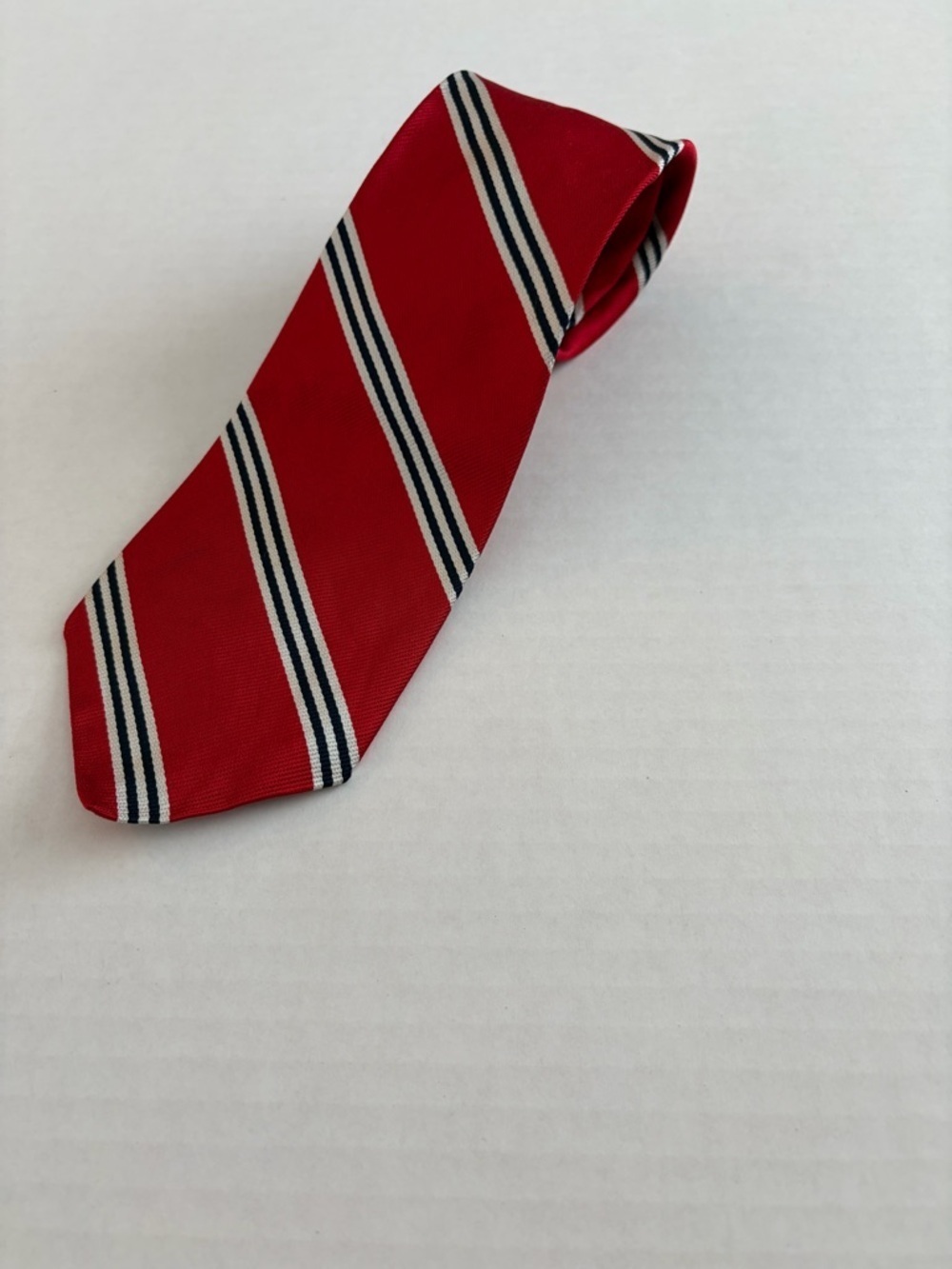 Harvé Benard Red Striped Silk Tie Classic Preppy Business Formal